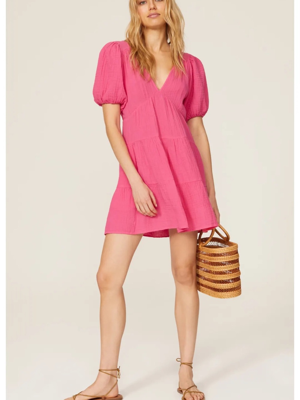 XiRENA Nissa Dress in Pink size XS Mini Gauze 100% Cotton